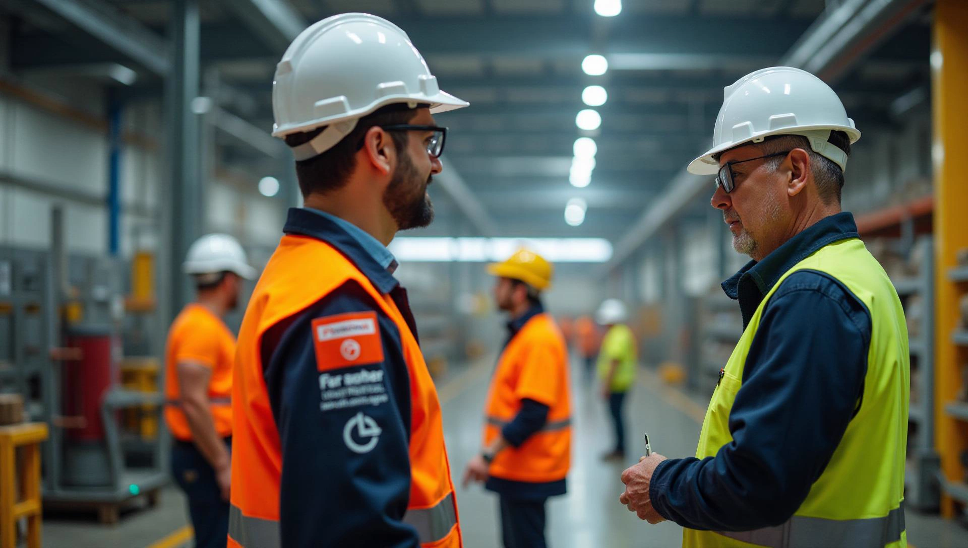 Safety consultant delivering on-site safety training